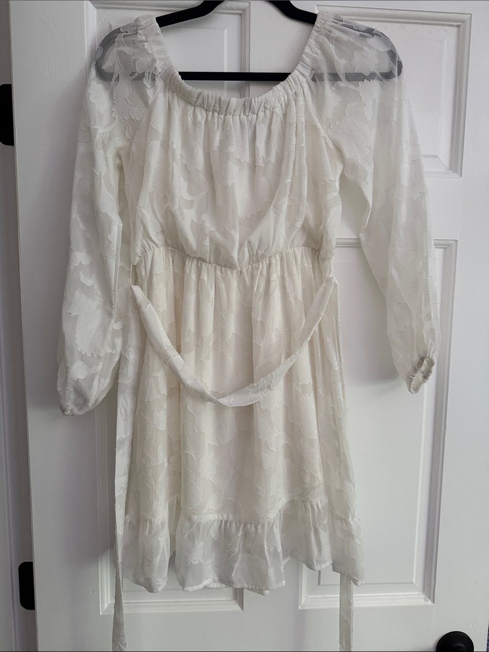 Lulu's Ivory Floral Sheer Dress